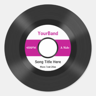 Custom Record Personalise Classic Round Sticker