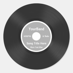 Custom Record Personalise Classic Round Sticker