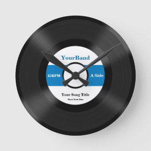Custom Record Personalise Round Clock