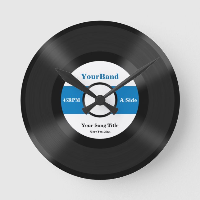 Custom Record Personalize Round Clock (Front)
