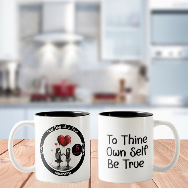 Custom Recovery Milestone Gift - Connection Two-Tone Coffee Mug (Creator Uploaded)