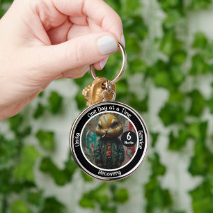 Custom Recovery Milestone Gift - Edgy Street Art Key Ring