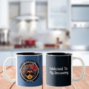 Custom Recovery Milestone Gift for Her - Pop Art Two-Tone Coffee Mug