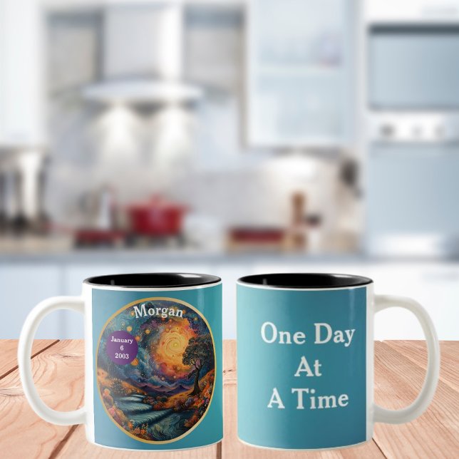 Custom Recovery Milestone Gift - The Steps Two-Tone Coffee Mug (Creator Uploaded)