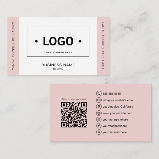 Custom Rectagular Logo Bakery Business Card (Front/Back)