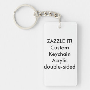 Custom Rectangle Acrylic Keychain Key Ring Blank