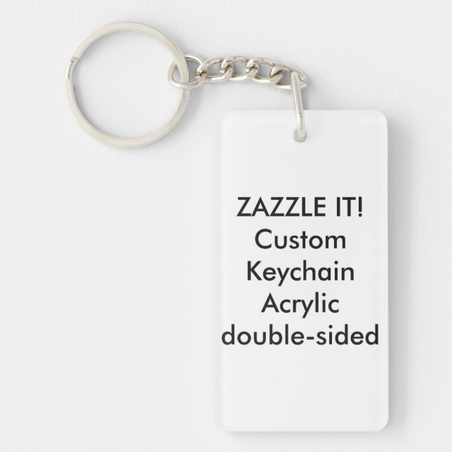 Custom Rectangle Acrylic Keychain Key Ring Blank (Front)
