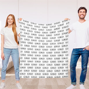 Custom Rectangle Business Company Logo Pattern  Fleece Blanket