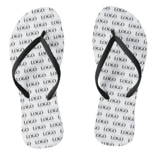 Custom Rectangle Business Company Logo Pattern Thongs
