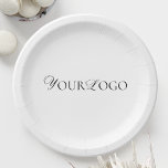 Custom Rectangle Logo Company Event Minimalist  Paper Plate<br><div class="desc">These modern,  minimalist paper plates would make a wonderful addition to your business party! Easily add your own logo by clicking on the "personalise" option.</div>