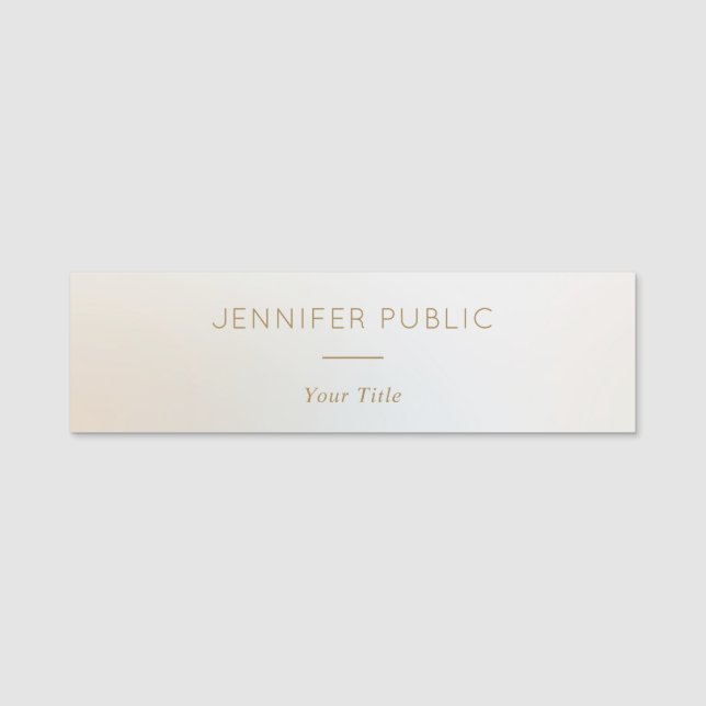 Custom Rectangle Name Staff Employee Elegant Tag (Front)