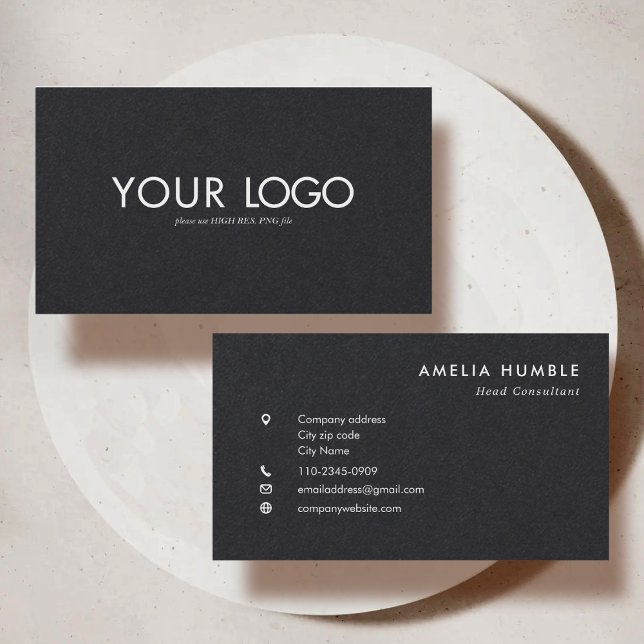 Custom Rectangular Logo Business card template (Creator Uploaded)
