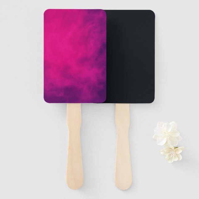 Custom Rectangular Paddle Fan – Neon Pink & Black (Front and Back)