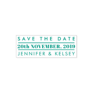 Custom Rectangular Save The Date Wedding Stamp
