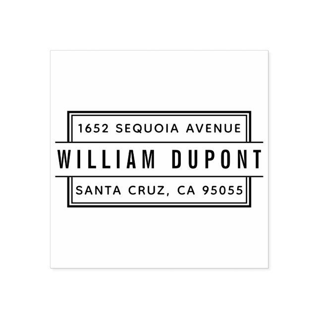 Custom Rectangular Single Person Return Address Rubber Stamp (Imprint)