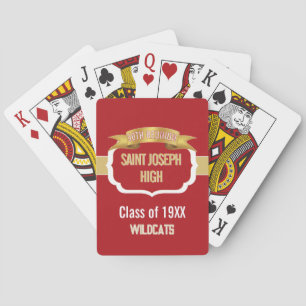 Custom RED 50th Class Reunion Playing Cards