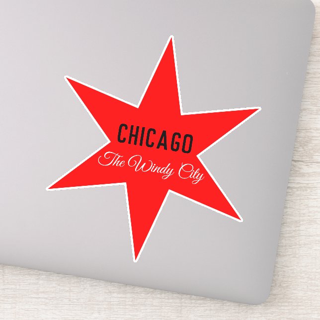 Custom Red 6-pointed Chicago Flag Star Template (Detail)