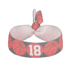 Custom Red and Black Basketball Hair Tie