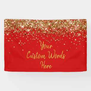 Custom Red and Gold Anniversary Party Photo Booth Banner