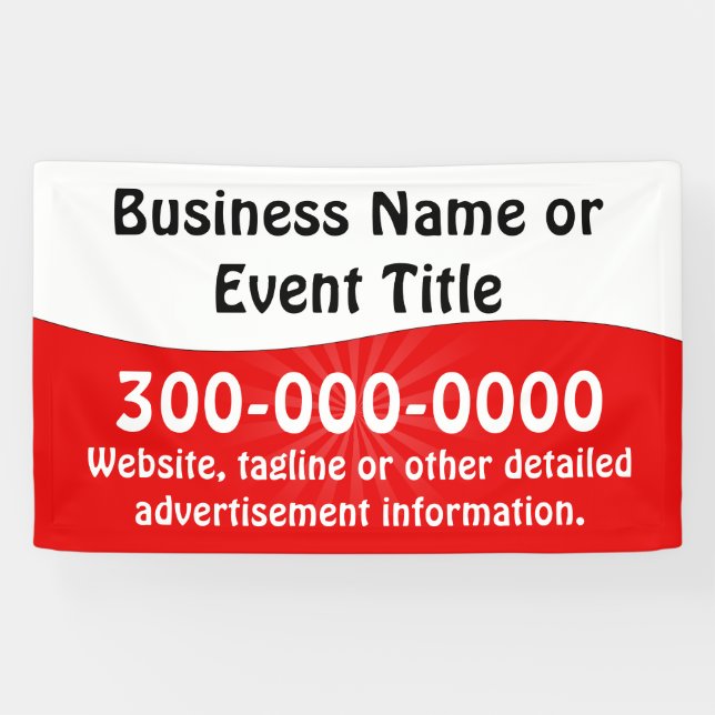 Custom Red and White Business Advertising Banner (Horizontal)