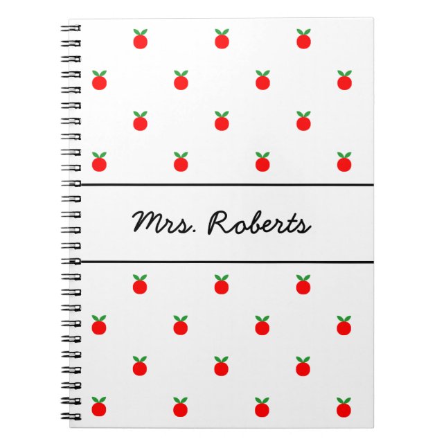 Custom red apple journal for school teacher (Front)
