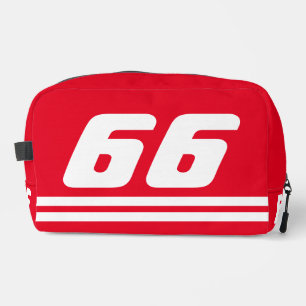 Custom red auto racing sports toiletry bag kit