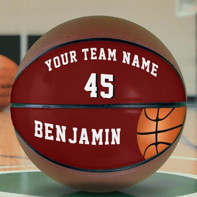 Custom Red Basketball with Team Name Number (Creator Uploaded)