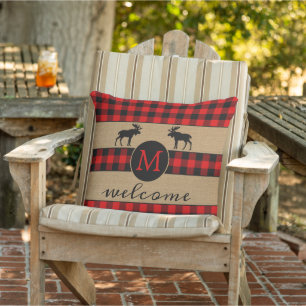 Custom Red Black Buffalo Check Plaid Pattern Cushion