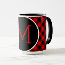 Custom Red Black Buffalo Check Plaid Pattern