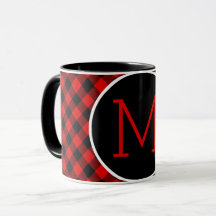 Custom Red Black Buffalo Check Plaid Pattern
