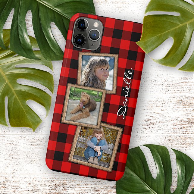 Custom Red Black Buffalo Lumberjack Check Plaid Case-Mate iPhone Case (Creator Uploaded)