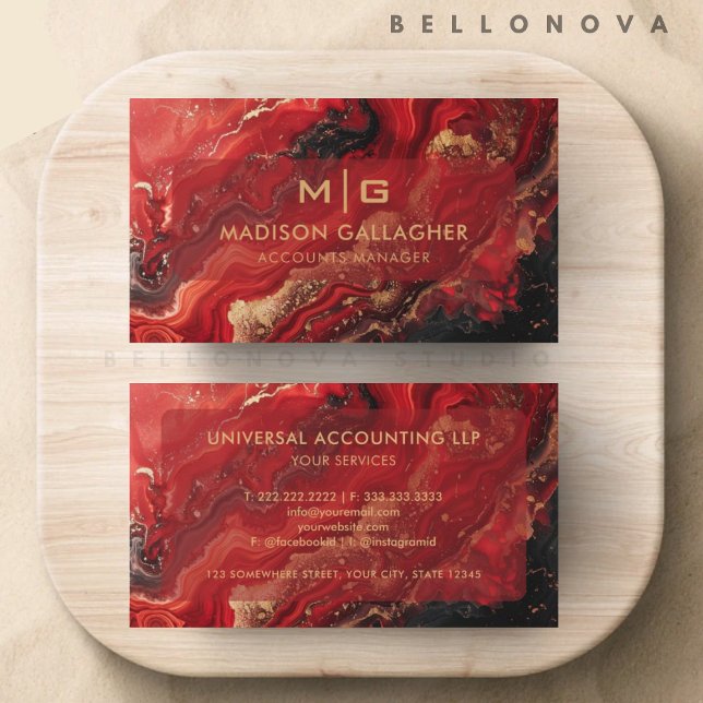 Custom Red Black Gold Space Cosmos Professional Business Card (Custom Red Black Gold Space Cosmos Professional Business Card)