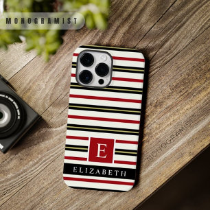 Custom Red Black Gold White Colour Stripes  Case-Mate iPhone 14 Pro Max Case