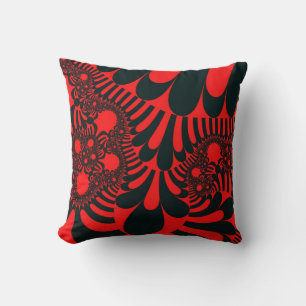 Custom Red Black Mod Throw Pillow