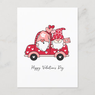 Custom Red Black Modern Happy Valentine's Day Holiday Postcard