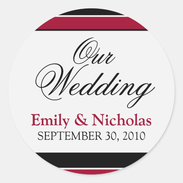 :custom: Red/Black Wedding Invitation Seal (Front)