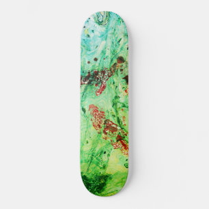 Custom Red Blue Yellow Green Modern Abstract Skateboard