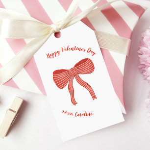 Custom Red Bow Personalised Valentine's Day Gift Tags