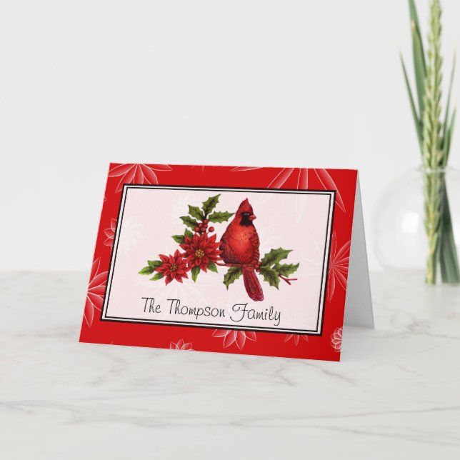 Custom Red Cardinal Christmas Card (Front)