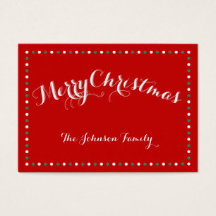 Custom Red Christmas Gift Tags Business Cards