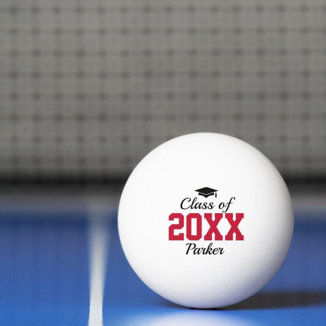 Custom Red Class of 2026 Graduation Ping Pong Ball (Net)