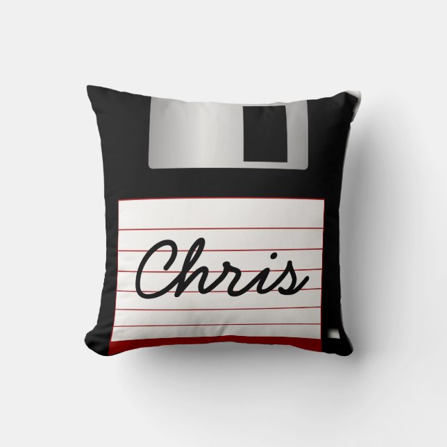 Custom Red Classic 3.5" Floppy Disc Pillow (Front)