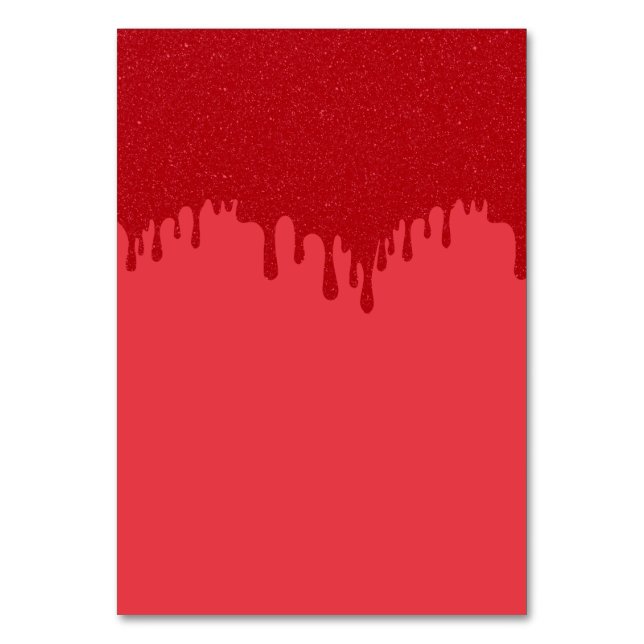 Custom Red Drip Table Card – Editable (Front)