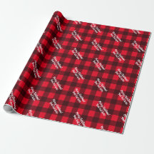 Custom red flannel plaid buffalo check Christmas
