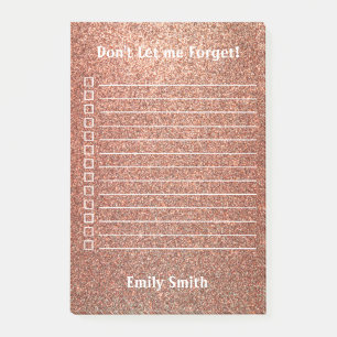 Custom Red Glitter Lined To Do List Post-it Notes