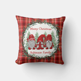Custom Red Gnomes Merry Christmas   Cushion