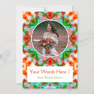 Custom Red Green Christmas Wedding Thank You Card