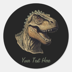 Custom Red Green Dinosaur T-Rex Tyrannosaurus Classic Round Sticker