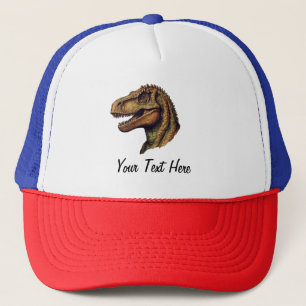 Custom Red Green Dinosaur T-Rex Tyrannosaurus Trucker Hat