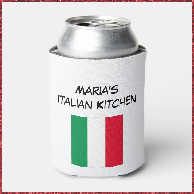 Custom Red Green & White Italian Flag Kitchen  Can Cooler (Creator Uploaded)